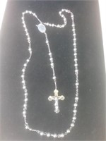 Silvertone bead rosary