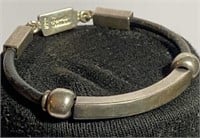 21.7 g Leather& Silver Bracelet “TH-4D Mexico 925”