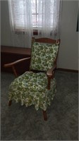 Hardwood side chair floral pattern pad