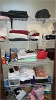 Closet of linens home decor and more