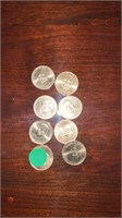 8 presidential-dollar coins