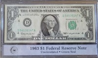 1963 $1 Federal Reserve Note Uncirculated