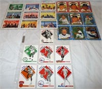 Lot of 3 Sheets of Mixed Sports Cards