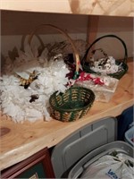 Baskets with Christmas decorations