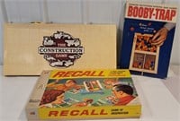 3 games - the construction game, recall, and