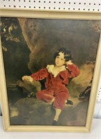 Framed Thomas Lawrence print ‘The Red Boy’ approx