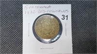 1932 Guatemala Dos Centavos Coin by3031