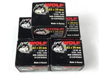 5 Boxes Wolf Russian 7.62x39 Ammo
