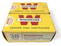 2 Boxes Vintage WInchester 38 Special Ammo