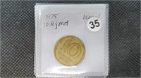 1975 Israel 10 Agorat Coin by3035