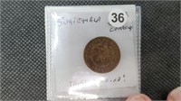 1933 Guatemala Un Centavo Coin by3036