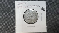 1945 Spain 10 Centavos Coin by3040