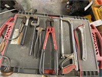 Hacksaw, Bolt Cutters, Nail Puller, Pliers