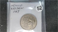 1987 Mexico 50 Pesos Coin by3052
