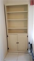 2 Pc. Bookshelf w/ 2 Door Storage White.