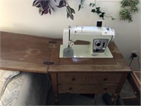 Sears Kenmore Sewing machine and Wooden Cabinet