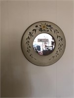 Circular Hand Painted Decorative Mirror