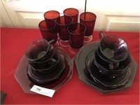Selection of Purple Amethyst Glassware