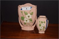 Two Hull Art Rosella Vases  R15  8-1/2 & R1  5"