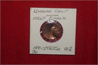 Lincoln Cent 50% Offstruck Mint Error