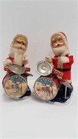 2 VINTAGE DRUMMER SANTAS