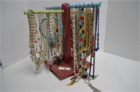 Lot of 70 Necklaces on a Swivel Stand