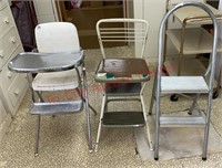 Vintage Cosco High Chair, Cosco Step Stool Seat &
