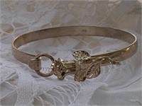 Sterling Silver Rose Bangle Bracelet