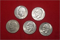 (5) Eisenhower Dollars  1972-D to 1977-D Mix