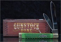 Rough Rider Gunstock Bone 2-Blade Pocket Knife