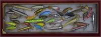 Fishing Lure Collection in Display Case