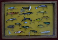 Fishing Lure Collection in Display Case