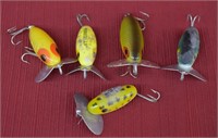 5 pcs Vintage Jitterbug Fishing Lures