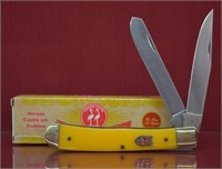 Kissing Crane 2-Blade Yellow Trapper Pocket Knife