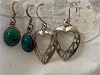 (2) Pairs of Sterling Silver Dangle Earrings