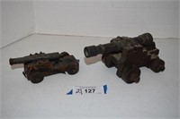 Two Model Wood & Metal Cannons