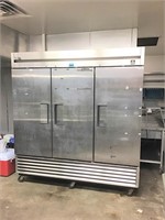 True 3-Door Stainless Commercial Refrigerator