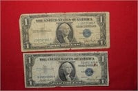 1935 E & 1935-D Silver Certificates  Blue Seals