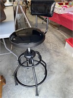 Black vinyl adjustable height stool