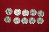 (10) Silver Quarters 1942 to 1964-D Mix