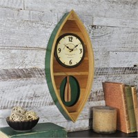 FirsTime & Co. Wood Canoe Pendulum Clock, American