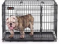 FEANDREA Dog Crate Cage, Foldable with 2 Doors and
