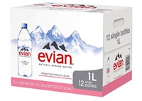 12Pk Evian Natural Spring Water (1L Bottles)