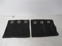 Set Of 2 62" Top Grommet Curtain Panels, Black