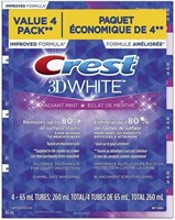 Crest 3D White Radiant Mint Toothpaste, 4-Pk,