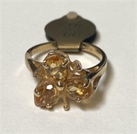 10K GOLD WITH CITRINE LADIES RING