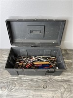 Plastic Tool Box with Assorted Tools, Latches Are