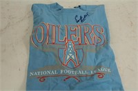 HOUSTON OILERS SHIRT SIGNED BY EARL CAMPBELL
