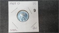 1943d Steel Lincoln Head Wheat Cent we5009
