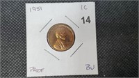 1951 Proof Lincoln Head Wheat Cent we5014